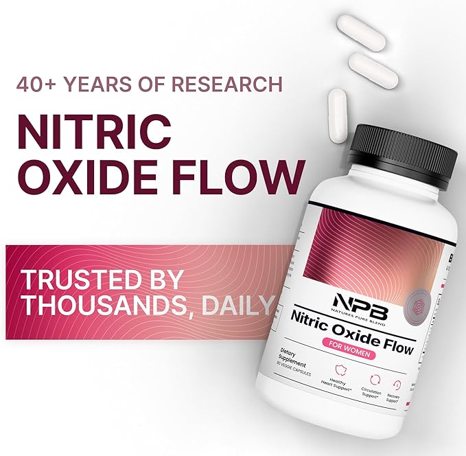 Nature's Pure Blend Nitric Oxide Supplements for Women – L-Arginine L-Citrulline – Heart Support & Flow Circulation Booster – 1500MG L Arginine and L Citrulline, Preworkout, Bodybuilding