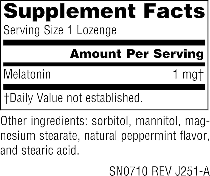Source Naturals Melatonin, Helps Promote Sleep*, 1 mg - 200 Peppermint Flavored Lozenges
