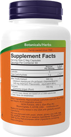 NOW Foods Supplements, Silymarin Milk Thistle Extract 150 mg with Turmeric, Supports Liver Function*, 120 Veg Capsules