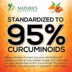 Turmeric Curcumin Supplement - 95% Curcuminoids with Organic Turmeric & BioPerine Black Pepper for Best Absorption - Daily Joint & Immune Health Support, Vegan, Non-GMO, Bottled in USA - 180 Capsules