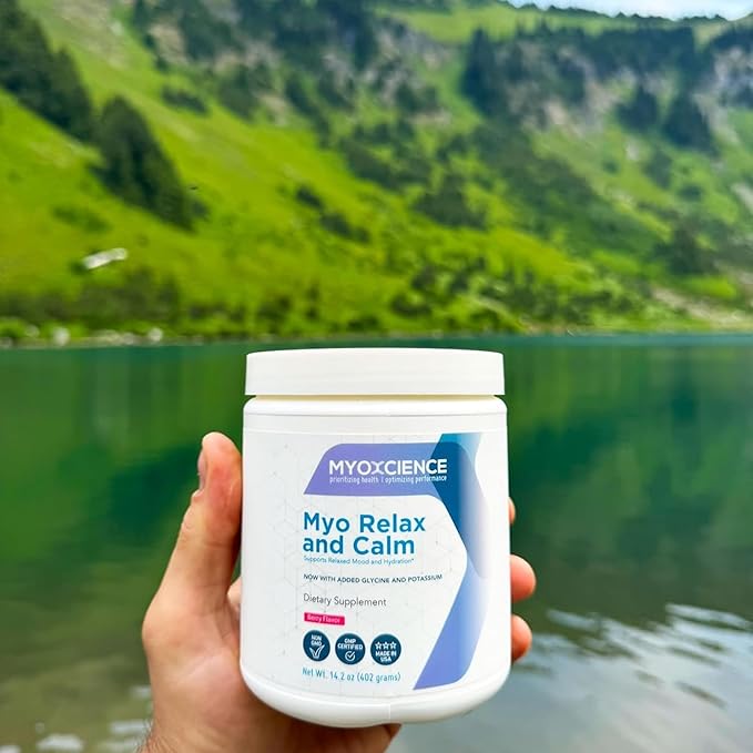 MYOXCIENCE Myo Relax & Calm | Myo-Inositol, L-Theanine, Taurine, Magnesium & GABA | Supports Sleep, Neurotransmitter & Hormone Support (Berry Flavor) (60 Servings)