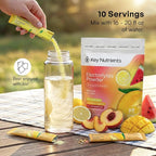 KEY NUTRIENTS Electrolytes Powder Packets – Variety Pack – Sugar Free Hydration Drink Mix – Keto Electrolytes Hydration Packets – Improved Refreshing Taste Lemonade, Peach Mango & Watermelon – 10 Pack
