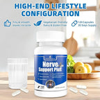 Nerve Support Plus, Nerve Supplement Alpha-Lipoic, AcidTurmeric Extract, B12, Vitamins and Herbal Blend for Fortify Nerve Health, 120 Capsules