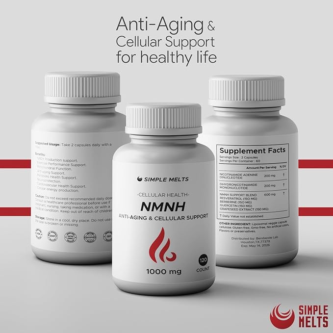 NMNH (Dihydronicotinamide Mononucleotide), NMNH Supplement for Anti-Aging, NAD Supplement to Boost NAD+ Levels as We Age (May Be More Effective Than Nicotinamide Riboside), 120 Capsules (120 Servings)