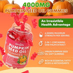 Pumpkin Seed Oil Gummies with Saw Palmetto, Organic Pumpkin Seed Oil Supplement for Hair Growth & Skin Health, High Pure Extract for Women Men, Raspberry Flavor, 60 Count
