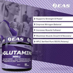 EAS L-Glutamine Powder | 99.5% Purity AjiPure Glutamine | Maximize Muscle Growth & Recovery | Improve Nitrogen Balance | 400mg, 80 Servings (Unflavored)