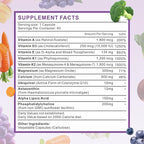 ADEK Vitamins Supplement, Vitamin A + Vitamin D3 + Vitamin E + Vitamin K1 + Vitamin K2, ADK Vitamin Supplement with Minerals and Antioxidants, Gluten-Free, 60 Capsules