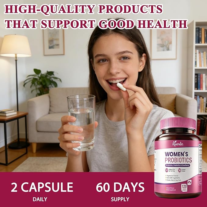 Women Probiotics 50 Billion CFU: Probiotics for Women with Prebiotics & Cranberry, 16 Strain Probiotic Supplement for Digestive Gut Health, Vaginal & Urinary Tract Support Vegan Probiotic 120 Capsules