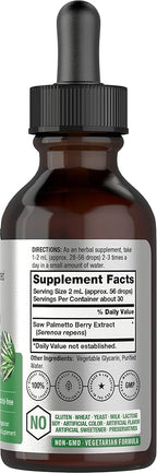 Horbäach Saw Palmetto Liquid Extract | 2 Fl Oz | Alcohol Free | Vegetarian, Non-GMO, Gluten Free Herb Supplement