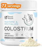 Colostrum Supplement Powder for Humans - Organic Bovine Colostrum Supplement for Gut Health, Hair Growth, Beauty, and Immune Support - Unflavored (73 Servings)