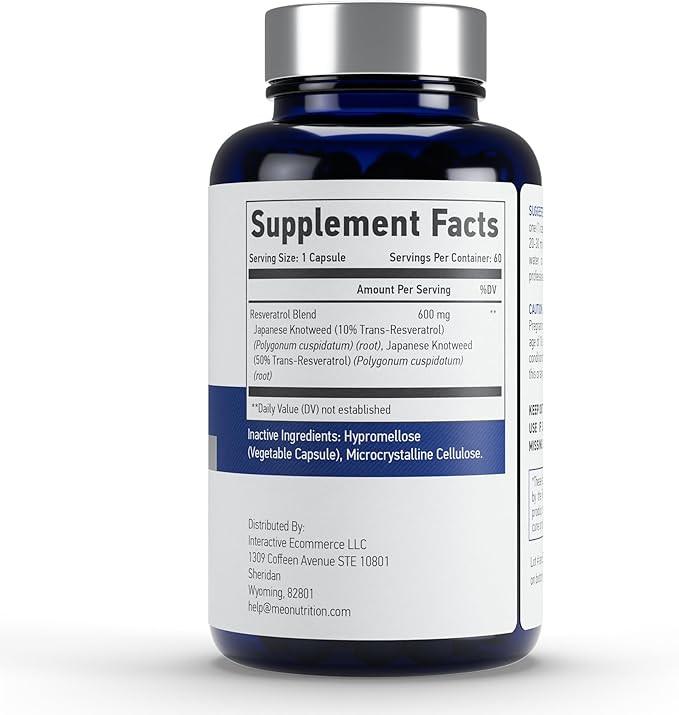 Resveratrol 600mg – 60 Capsules | Antioxidant Supplement | Non-GMO, Gluten-Free, Vegan | Supports Wellness & Vitality | Made in USA