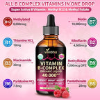 VivoNu Vitamin B Complex Liquid Drops, Methylated Vitamin B12 6000 mcg, B1, B6, B3, B5, B2, Folate, Biotin with Vitamin C D A E, Magnesium, Zinc, CoQ10 for Energy (3 Bottle)