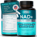 NAD+ Elite Complex – Direct NAD+ 300 mg with Urolithin A, Resveratrol, CoQ10 & Antioxidant Blend – Cellular Energy, Mitochondrial Support & Healthy Aging – Vegan, Non-GMO, 60 Capsules (30 Servings)