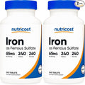 Nutricost Iron (As Ferrous Sulfate) 65mg, 240 Tablets - Non-GMO, Gluten Free (Pack of 2)