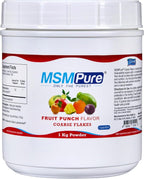 KALA HEALTH MSMPure Fruit Punch Flavored Coarse MSM Powder Flakes – US-Made MSM for Joint Health, Skin Appearance, and Hair & Nail Support – 2.2 lb, Organic Sulfur