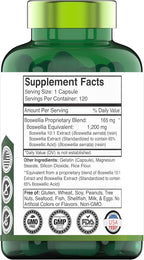 tnvitamins Boswellia Extract Capsules, 120 Count | 1,200 mg Per Capsule | 65% Boswellic Acids + 10:1 Concentrated Extract | Boswellia Serrata | Joint & Mobility Support*
