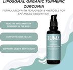 Zuma Nutrition Liposomal Turmeric Curcumin Drops, Vegan Natural Liquid Tonic with Black Pepper Extract for Joint, & Liver Health Support, Herbal Supplement for Men & Women, 60 ML Bottle