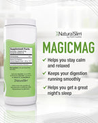 NaturalSlim MagicMag - Highly Absorbable Magnesium Citrate Powder for Relaxation, Energy, Better Sleep & Metabolic Support - Magnesium Supplement for Women & Men - Strawberry & Lime Flavored 8oz 3pk