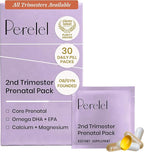 Perelel 2nd Trimester Prenatal Pack, Multivitamin with Magnesium, Omega 3, Iron & Calcium, Nutritional Support for Second Trimester Wellness, Soy & Gluten Free, Non GMO, 30 Daily Pill Packs