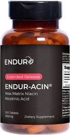 ENDUR-ACIN - Niacin B3 - ER (Extended Release) 250 mg - Nicotinic Acid - Healthy Heart & Cholesterol Balance Supplement - Low-Flush High-Potency Niacin with 4–8 HR Timed-Release Matrix - 100 Tablets
