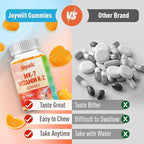 Vitamin K2 MK-7 Gummies 100mcg, Extra Strength K2 Vitamin Supplement for Bone & He-Art Support, Chewable Natural Orange Flavor, Non GMO, Vegan, 60 Gummies