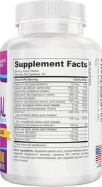 3-Month Multimineral Supplement 15-in-1 (Iron Free Formula) | Multi Minerals Complex | 90-Day Bulk Supply Multiminerals | 180 Tablets