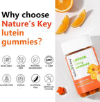 Nature's Key Lutein Gummies 12mg with Zeaxanthin & Vitamin A for Kids and Adults | Eye Health and Brain Function Supplement | Orange Flavor, 120Ct (Pack of 2)