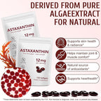 NenMaoKeNu Astaxanthin 12mg, Premium Astaxanthin Antioxidant Supplements with Antioxidant Activity, Supports Eye, Immune, Skin Health, Internal Circulation-120 Softgels