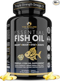 Fish Oil Supplement Omega 3 for Women & Men – Triple Strength 1,400mg Omega-3 EPA/DHA - Burpless Wild-Caught Omegas 3-6-9 for Heart, Brain, Eye & Joint Support – 60 Softgels