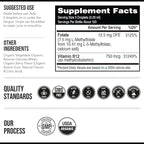 Organic L Methylfolate 7.5 mg Plus Methyl B12 Cofactor - Metabolically Active 5-MTHF Form, Superior Form of Folate - Organic Berry Flavor, Liquid Sublingual Form – Mood, Cognition, Methylation (1oz)