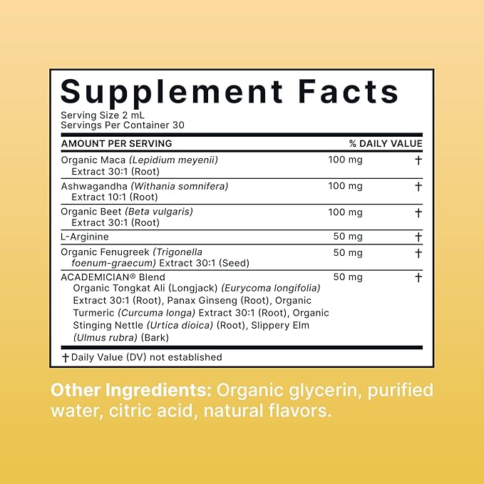 Ashwagandha Drops with MACA Root Drops L Arginine Beet Root Liquid Fenugreek Liquid - 60ML