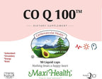 Maxi Health COQ10 100mg Capsules – 100mg Coenzyme Q10 for Heart & Energy Support – Kosher Certified CO Q 10 Supplement – Non-GMO and Gluten-Free Heart Health Supplements - 90 Liquid Capsules