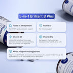 AgeImmune Vitamin B Complex with Vitamin D3 B12 B6 Magnesium Bisglycinate and Folate as Methylfolate - Doctor Formulated Methylated B Complex Supplement – 60 Capsules - Without Niacin
