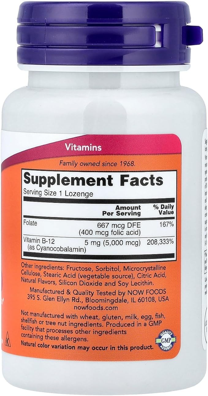 NOW B-12 5,000 mcg,60 Lozenges