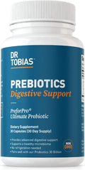 Dr. Tobias Prebiotics, Supports Digestion & Gut Health, Feed Good Probiotic Bacteria, Boost Gut Immune Function, Vegan & Non-GMO Gut Health Supplements for Men and Women, 30 Capsules, 30 Servings