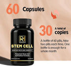Stem Cell Activation Formula, 60 Capsules, with Vitamin D and B12, Youth and Longevity Support Maintain Youth and Longevity Patented StemCell Activation Fomula (3bottle (180 softgels))