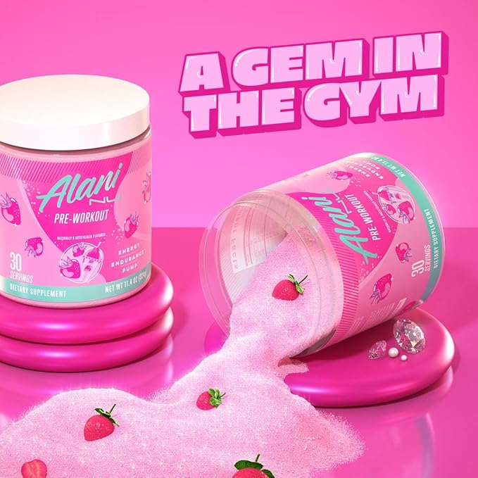 Alani Nu Pre Workout Powder Pink Slush, Amino Energy Boost, Endurance Supplement, Sugar Free, 200mg Caffeine, L-Theanine, Beta-Alanine, L-Citrulline, 30 Servings