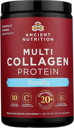 Ancient Nutrition Collagen Peptides Powder, Multi Collagen Protein, Women & Men, Vitamin C, Probiotics, Hydrolyzed Collagen, Supports Skin, Joints, Gut Health, Vanilla, 45 Servings