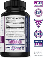 ZHOU Black Seed Oil Capsules - Black Cumin Seed Oil Cold Pressed, Nigella Sativa, Pure Unrefined Blackseed, Premium Supplement for Health, Hair & Skin w/Thymoquinone - 60 Capsules (Pack of 2)
