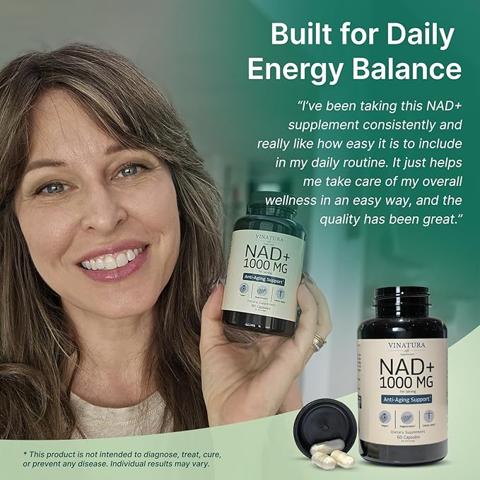 VINATURA NAD Supplement 1000mg - Pure NAD Supplement for Anti-Aging