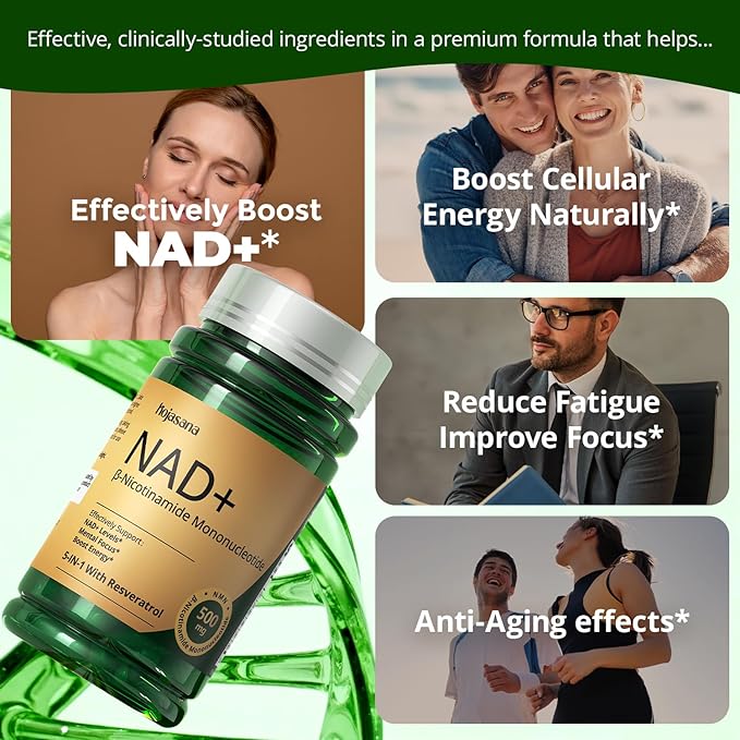NAD Supplement for Women with Resveratrol - Supports Cellular Energy, Anti-Aging & DNA Repair -Advanced NAD Supplement for Women & Men, Non-GMO, 30-Day Supply