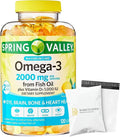 Spring Valley Omega-3 from Fish Oil 2000 mg | Premium Omega-3 from Fish Oil Eye Brain Bone & Heart Health | Set with Basket Goods Store
