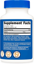 Nutricost Melatonin 10mg, 240 Tablets - 10mg Per Serving, Non-GMO, Gluten Free