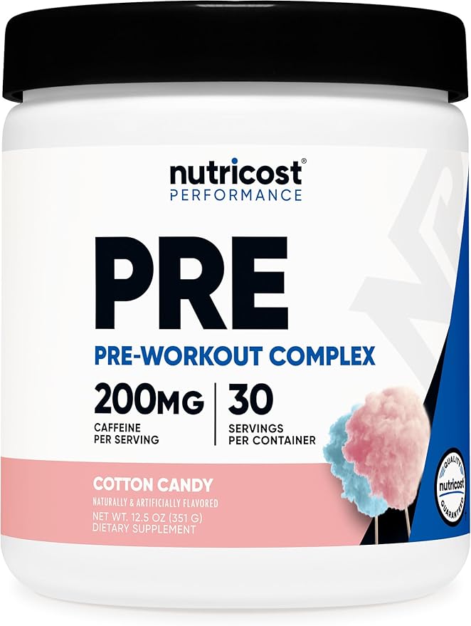 Nutricost Pre-Workout Powder (Cotton Candy) 30 Servings - GMO-Free, Gluten-Free, Vegetarian