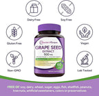 Doctor's Recipes Grape Seed Extract, 500 mg Standardized Extract with 95% Proanthocyanidins, Non-GMO, Antioxidant Support, Heart, Immune & Skin Health, 60 Veg Caps