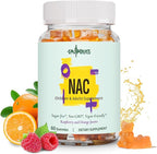 NAC Supplement 1000mg for Adults & 500mg for Kids, N-Acetyl Cysteine Supplement Gummies, Synergistic Antioxidant, Vegan, Sugar-Free 60 Gummies