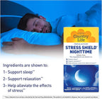Country Life Stress Shield Nighttime – Stress & Relaxation Support Supplement – Sensoril® Ashwagandha, GABA & L-Theanine – Magnesium & Vitamin B5 – Gluten Free, Vegan – 60 Vegetarian Capsules