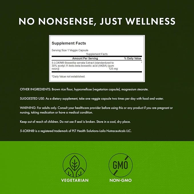 Swanson Boswellia Serrata Extract 125 mg 60 Veg Caps 2 Pack