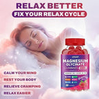 Magnesium Glycinate Gummies 600mg, Sugar Free Magnesium Gummy for Women, Men & Kids, High Absorption Magnesium Supplement for Muscle, Brain Support and Relaxation, Vegan, Non-GMO, 90 Count