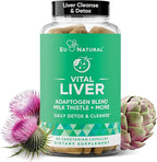 Vital Liver Cleanse Detox & Repair – 9-in-1 Liver Support Supplement – Milk Thistle, Artichoke Extract, Turmeric, Adaptogens – Optimal Liver Function and Digestive Health – 60 Vegetarian Soft Capsules